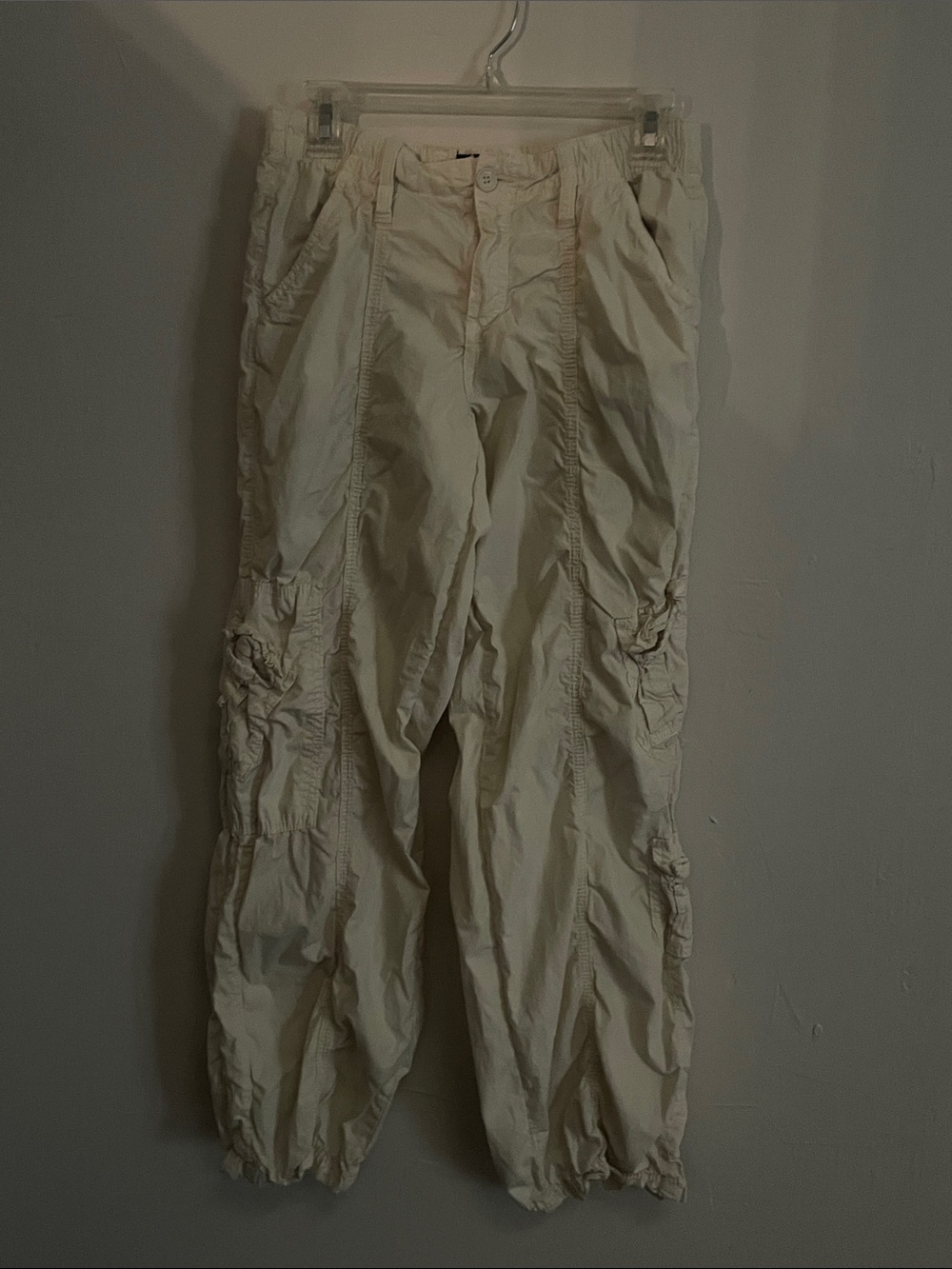 BDG Cream Y2K Cargo Pants with Utility Pockets